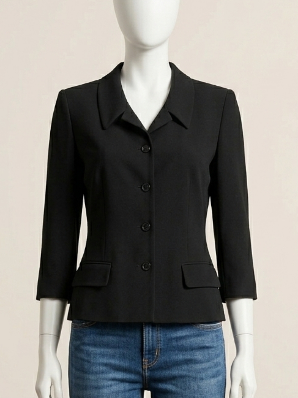 Escada Virgin Wool Runway Blazer Black Sz